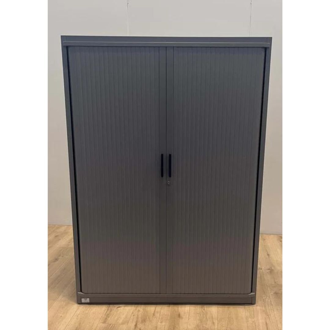 Armoire semi haute bureau L120 gris d'occasion - SOS BUREAU