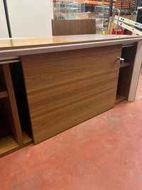 Meuble bas de rangement en bois pour bureau porte coulissante d'occasion - SOS BUREAU