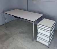 Pack bureau + caisson 4 tiroirs / Mobilier de bureau design USM HALLER d'occasion - SOS BUREAU